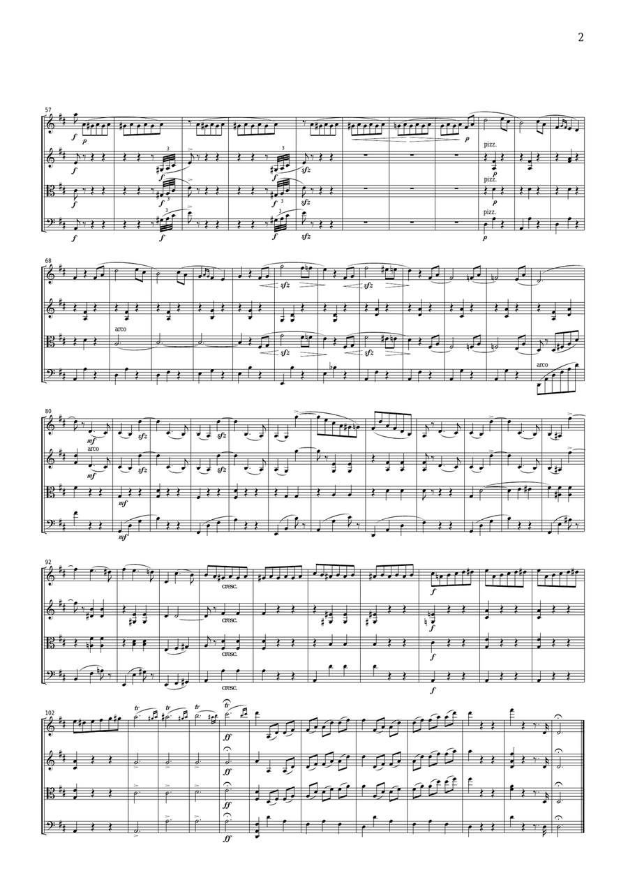 Delibes Valse from Coppelia, for string quartet, CD101 String Quartet scores gallery preview page 2