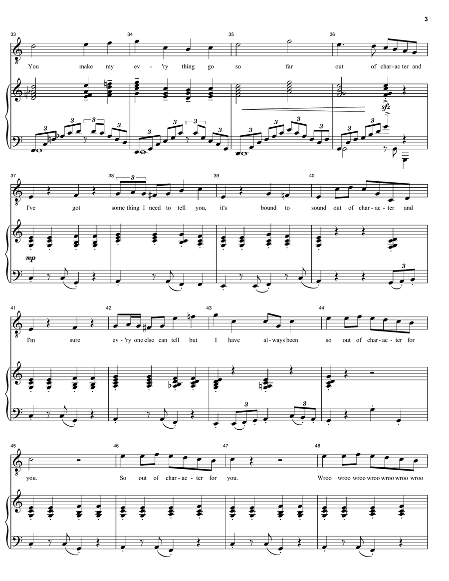 Out Of Character (from Between The Lines) Voice scores gallery preview page 3