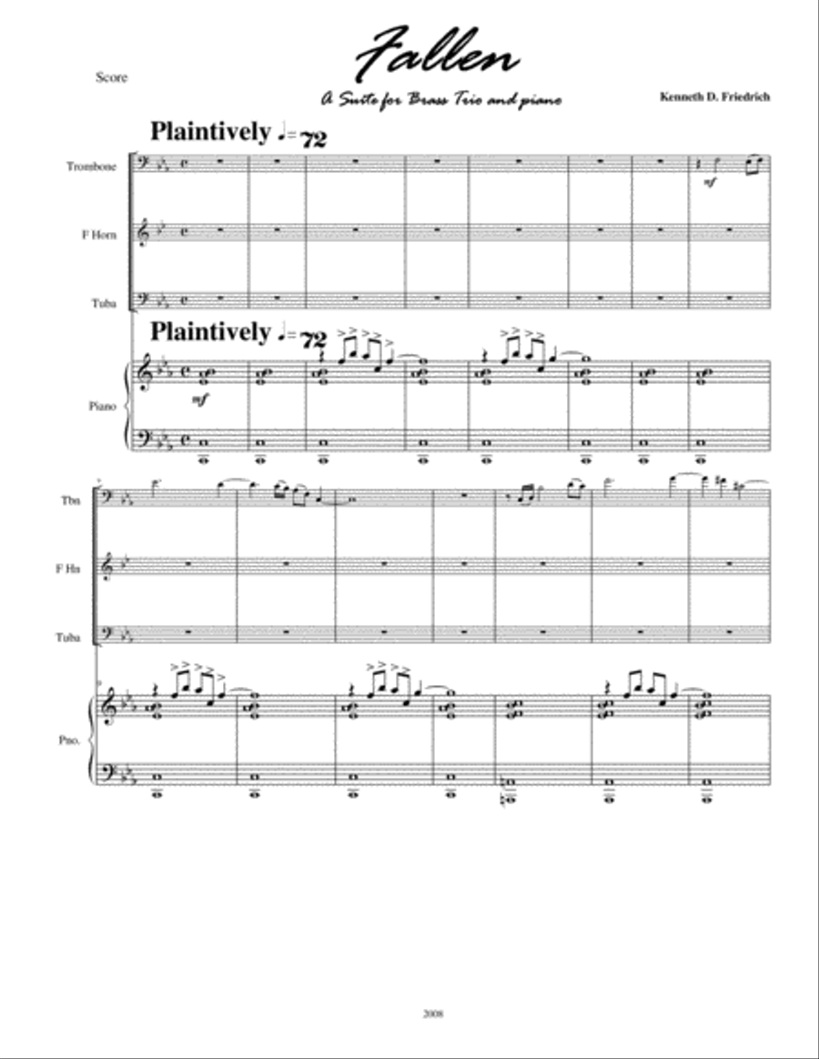 Fallen Fallen Brass Ensemble scores gallery preview page 1