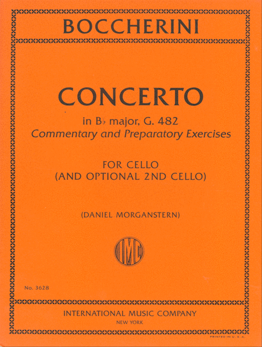 Concerto In Bb Major, G.482 With Commentary And Preparatory Exercises Cello scores gallery preview page 1