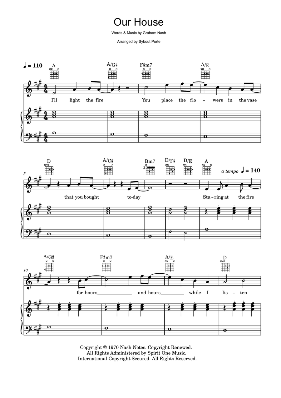 Our House Piano, Vocal, Guitar scores gallery preview page 1