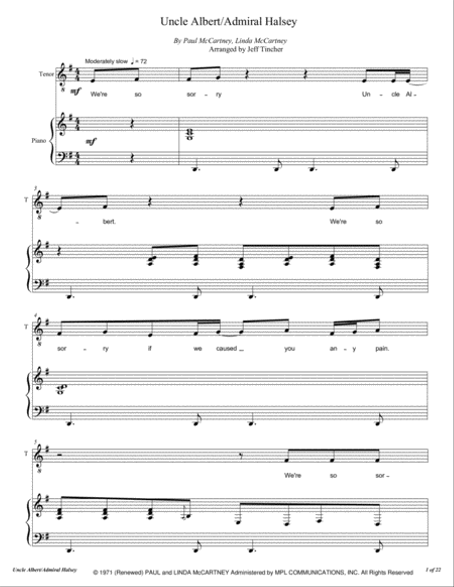 Uncle Albert/admiral Halsey 4-Part scores gallery preview page 2