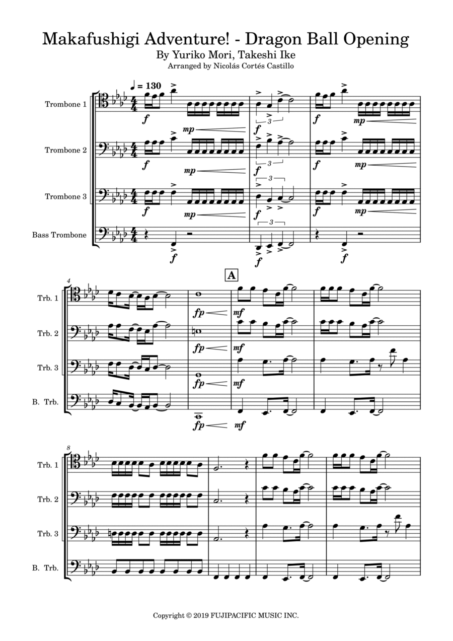 Makafushigi Adventure Makafushigi Adventure Trombone Solo scores gallery preview page 1