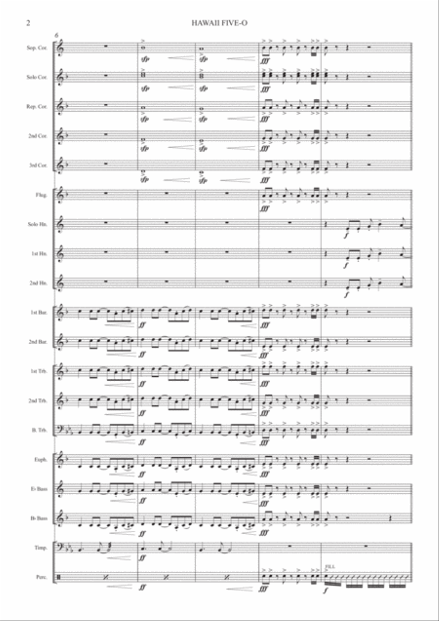 Hawaii Five-O Theme Brass Ensemble scores gallery preview page 4