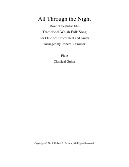 All Through the Night for Flute or C Instrument and Guitar image number null