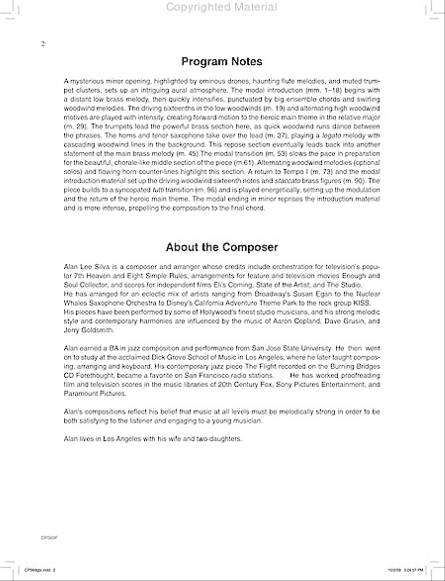 Orion's Sword Orion's Sword Concert Band scores gallery preview page 3
