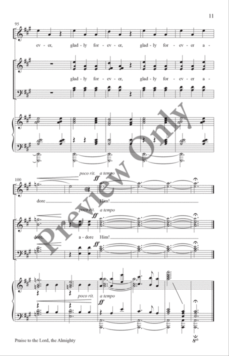 Praise to the Lord, the Almighty 4-Part scores gallery preview page 10