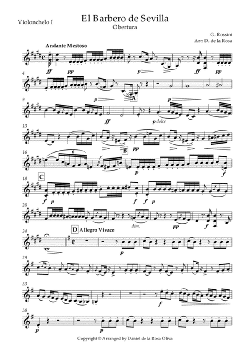 El Barbero de Sevilla - G. Rossini - For Cello Quartet (Full Parts) image number null