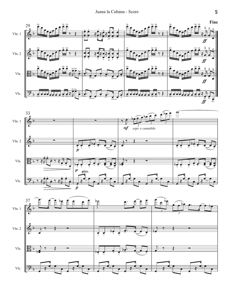 Juana La Cubana String Quartet scores gallery preview page 5