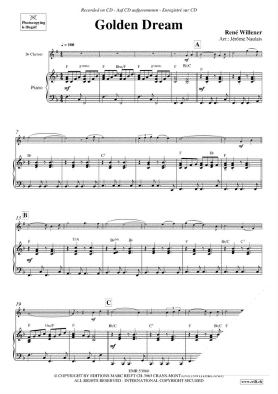 Golden Dream Clarinet Solo scores gallery preview page 3