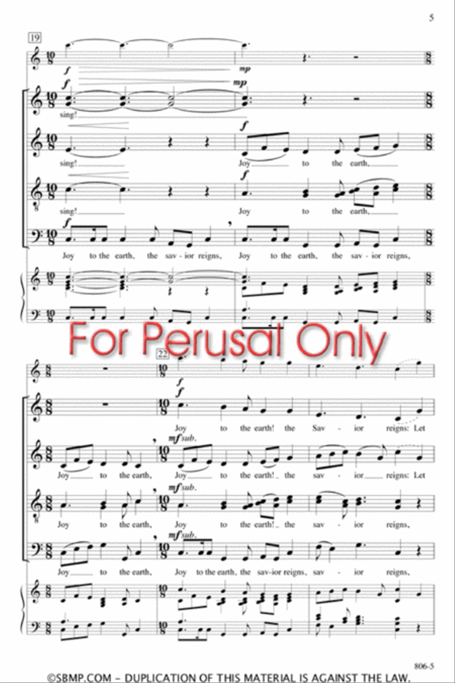 Joy to the World - SATB divisi Octavo Divisi scores gallery preview page 5