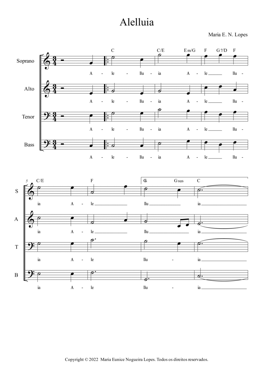 Alelluia Alelluia 4-Part scores gallery preview page 1
