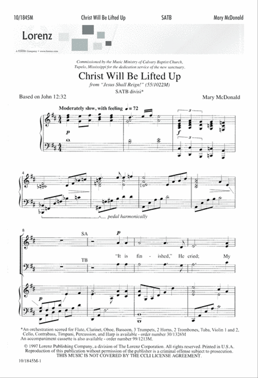 Christ Will Be Lifted Up Divisi scores gallery preview page 1