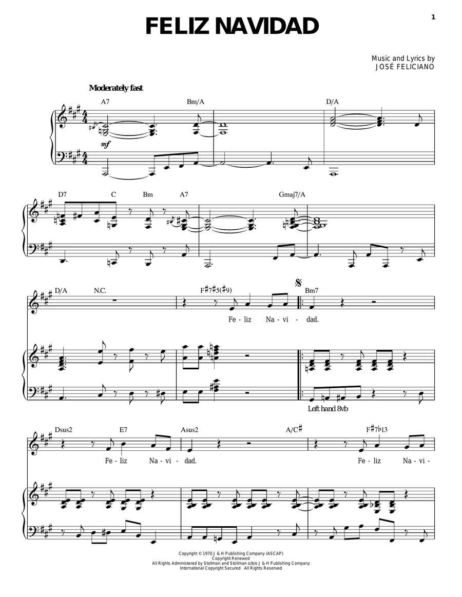 Feliz Navidad Voice scores gallery preview page 1