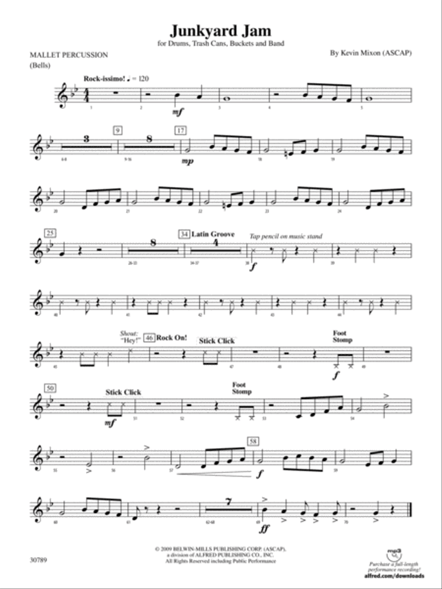 Junkyard Jam: Mallets Concert Band scores gallery preview page 1