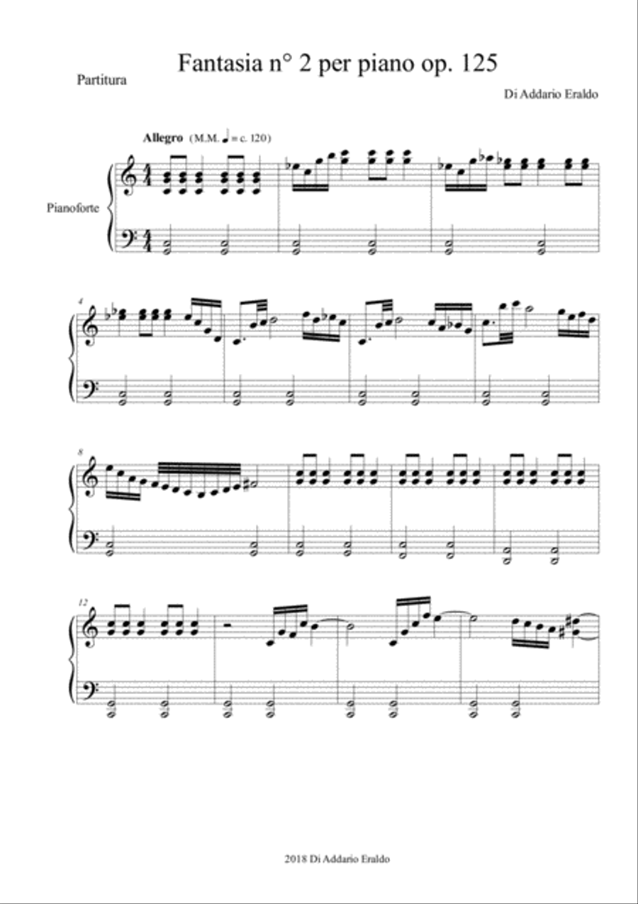 Fantasia n° 2 per piano op. 125 Piano Solo scores gallery preview page 1