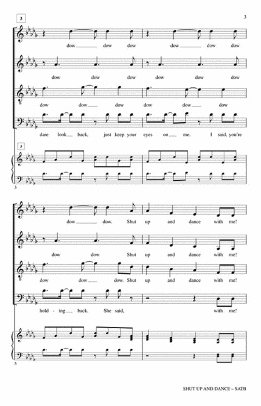 Shut Up and Dance Shut Up and Dance 4-Part scores gallery preview page 3