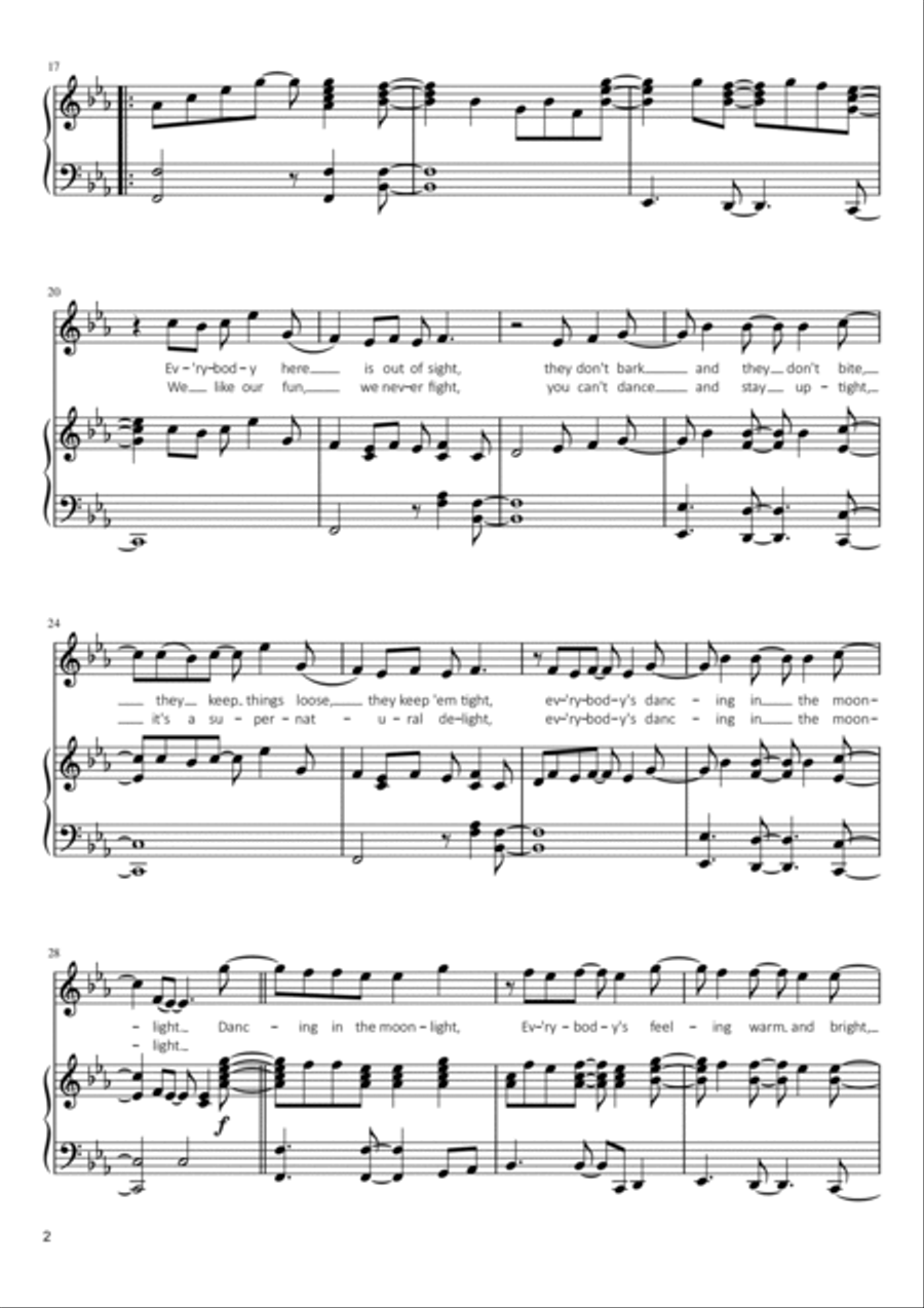 Dancin' In The Moonlight Voice scores gallery preview page 2