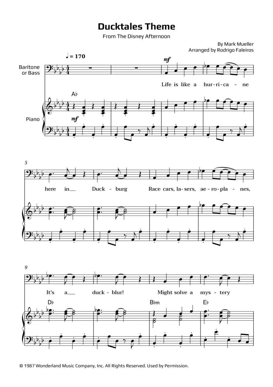 Ducktales Theme Ducktales Theme Chamber Music scores gallery preview page 1