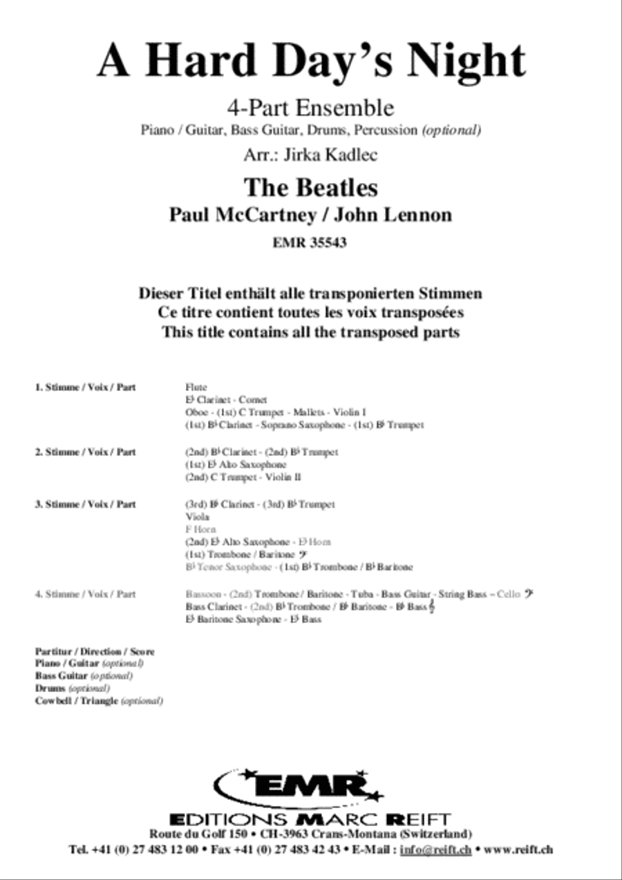 A Hard Day's Night Concert Band scores gallery preview page 2