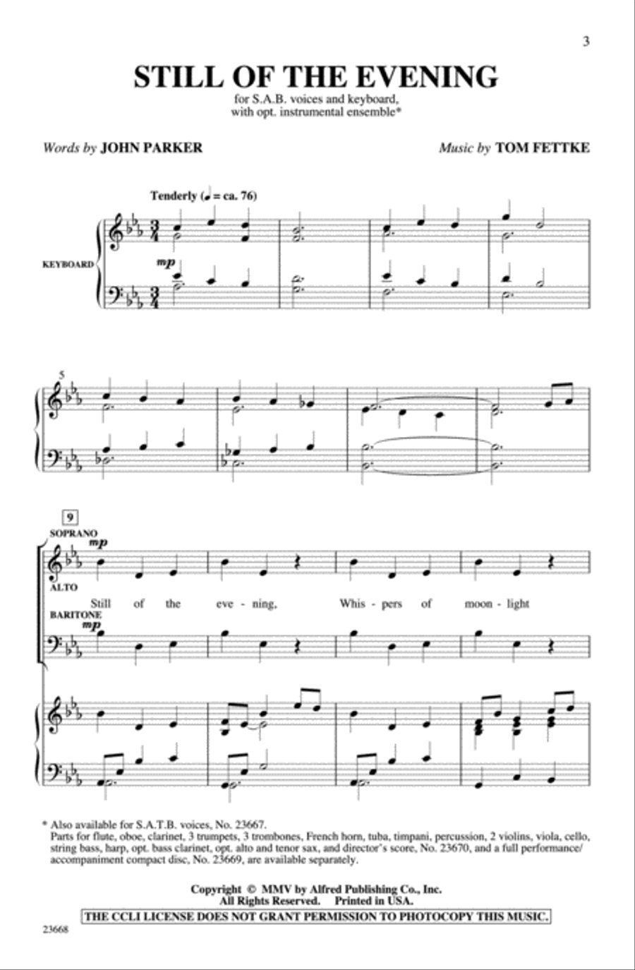 Still of the Evening 3-Part scores gallery preview page 2