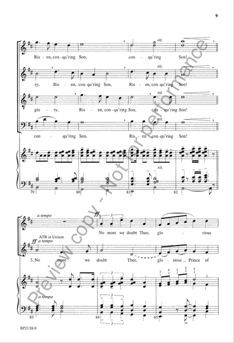 Thine Be the Glory Thine Be the Glory 4-Part scores gallery preview page 10