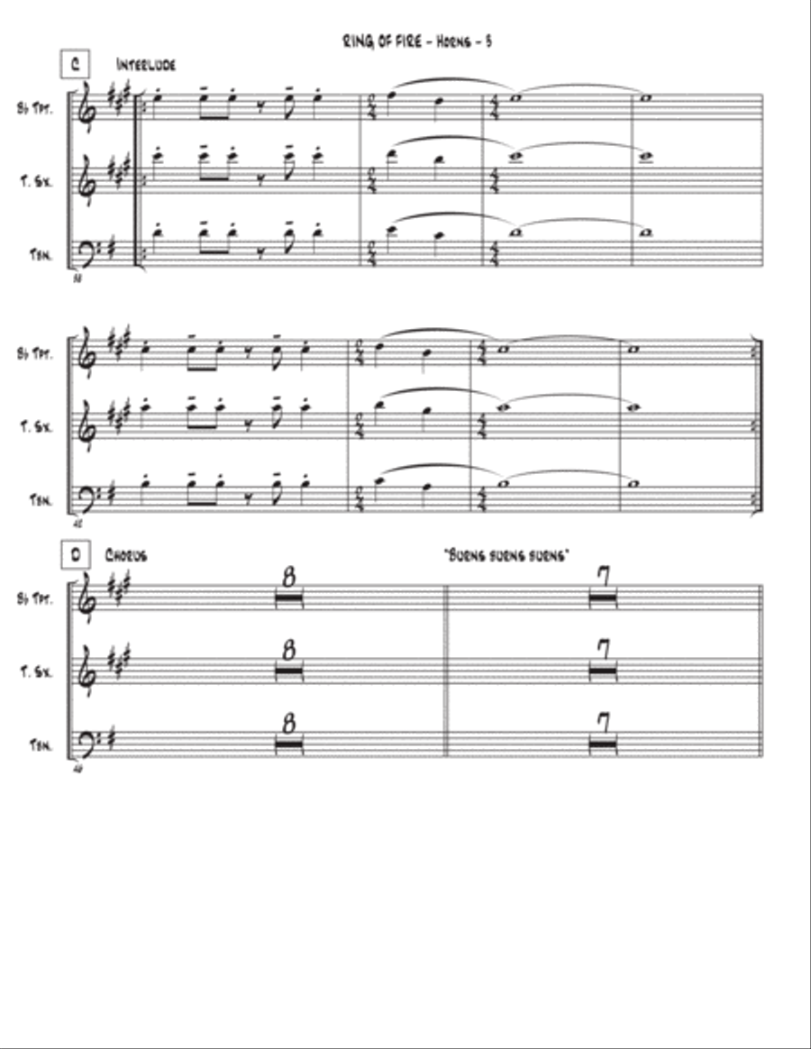 Ring Of Fire Tenor Saxophone scores gallery preview page 3