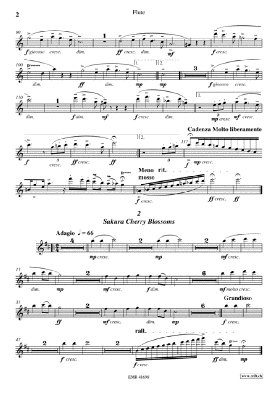 Fuji-san Suite Flute Solo scores gallery preview page 3