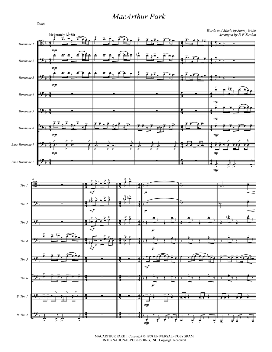 Macarthur Park Trombone scores gallery preview page 3