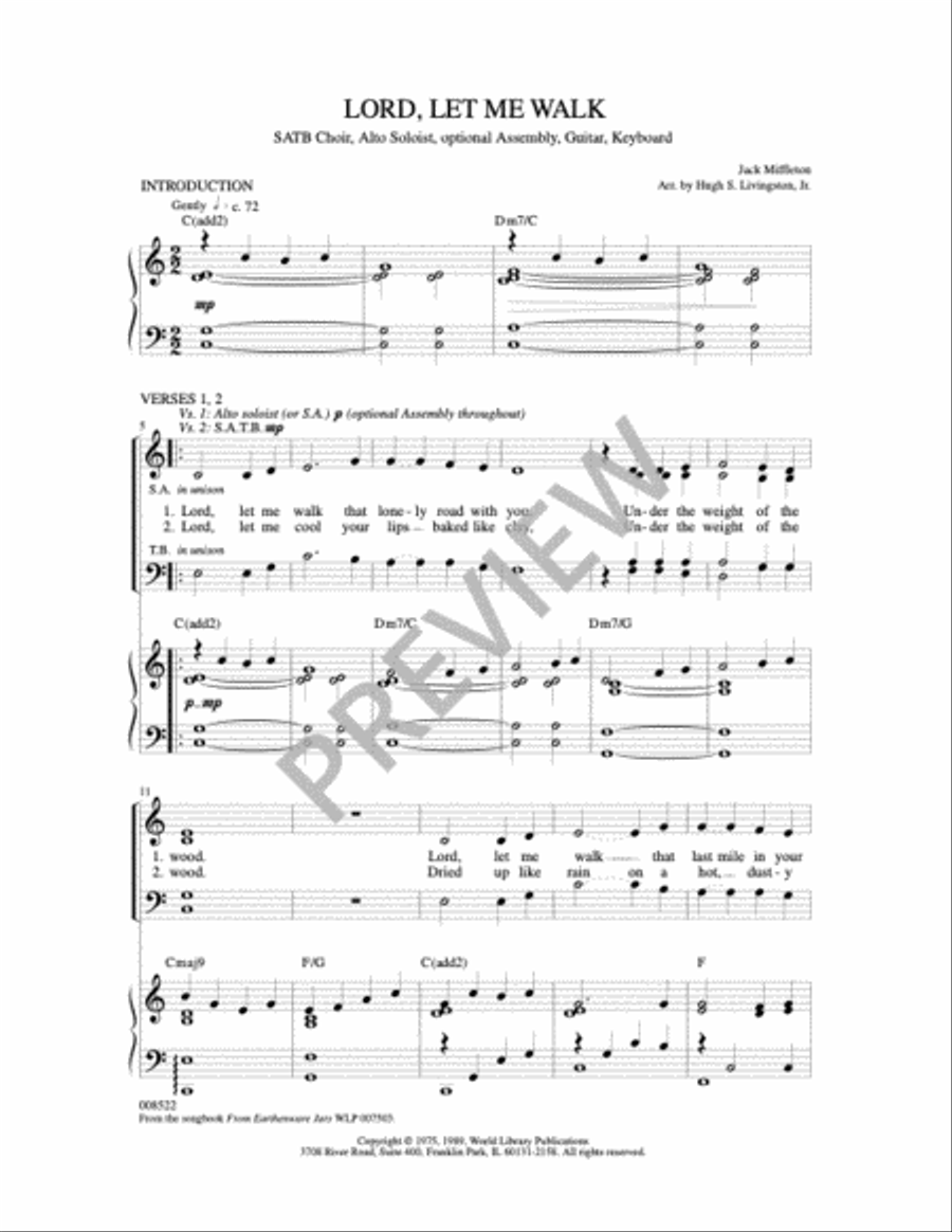 Lord Let Me Walk 4-Part scores gallery preview page 7