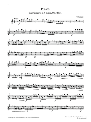 Presto (score & part) from Graded Music for Tuned Percussion, Book IV