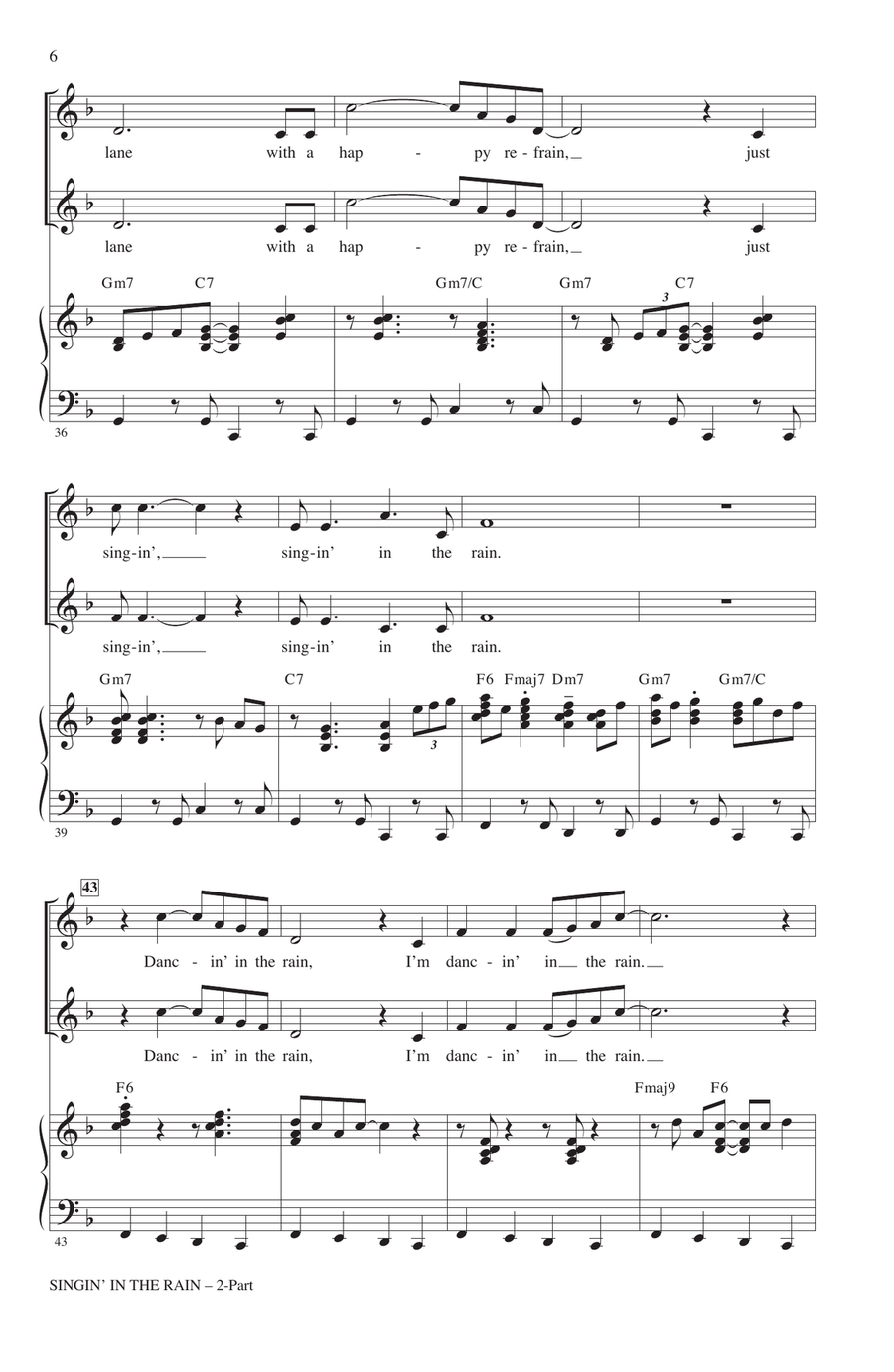 Singin' In The Rain (arr. Mac Huff) 2-Part scores gallery preview page 5