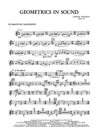 Geometrics in Sound, Op. 29: E-flat Baritone Saxophone
