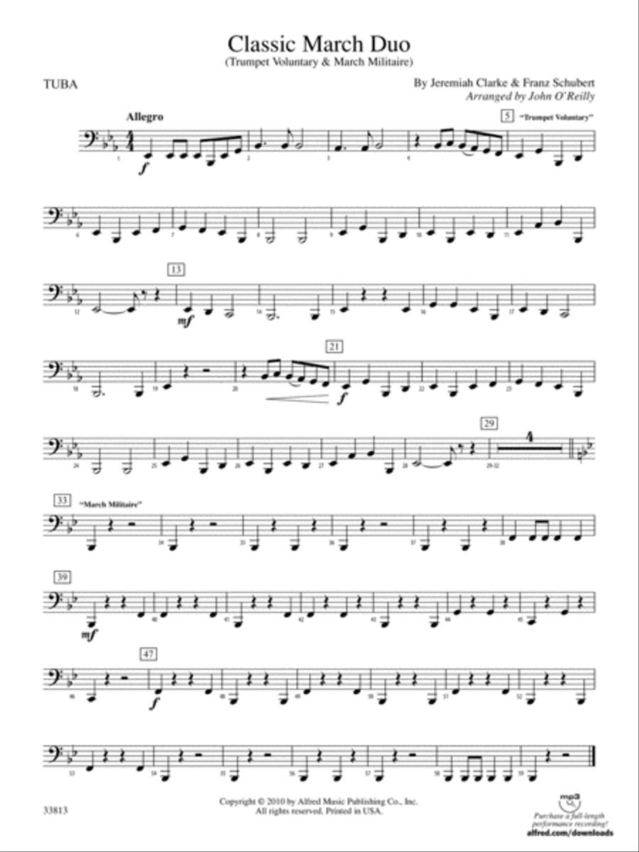 Classic March Duo: Tuba Concert Band scores gallery preview page 1
