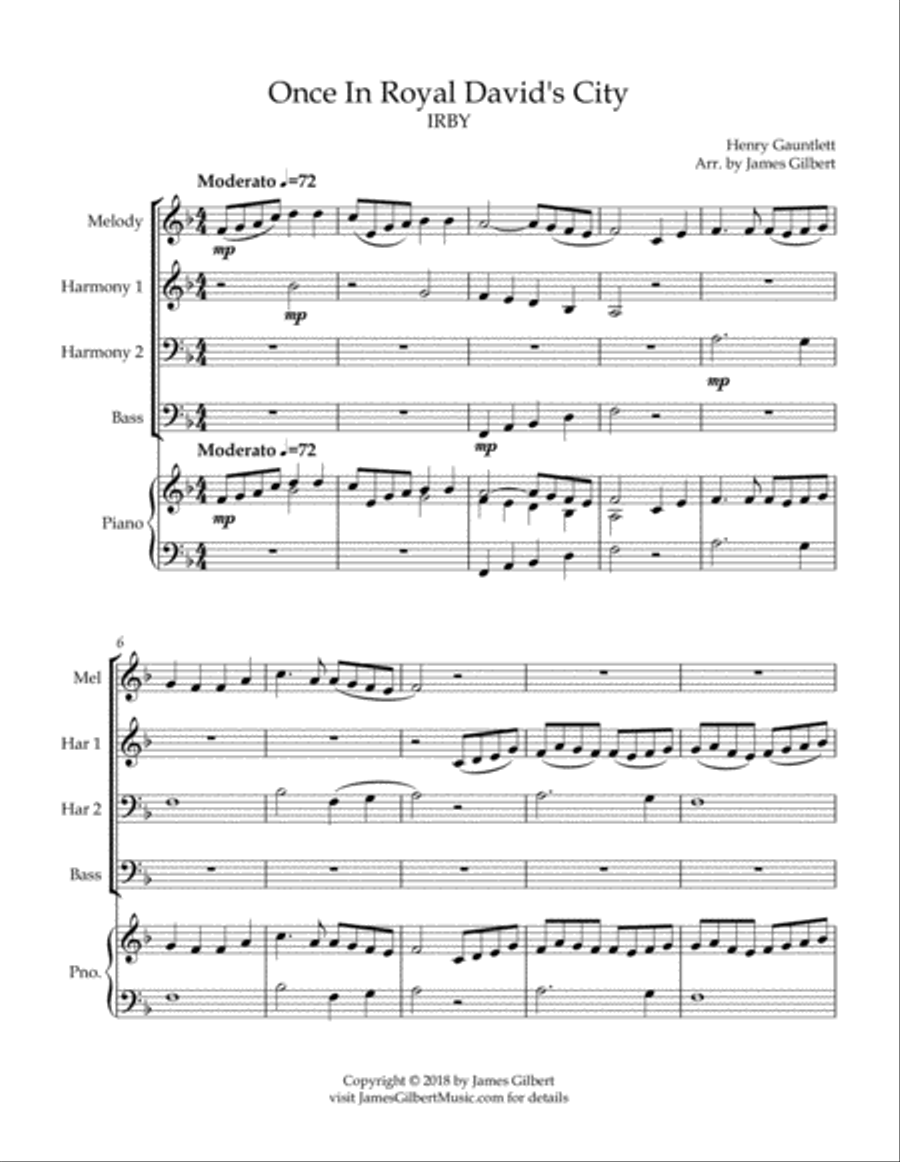 Once In Royal David's City Small Ensemble scores gallery preview page 5