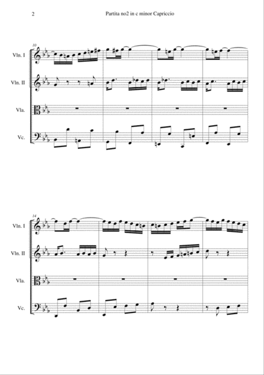 Capriccio from Partita No.2 in C minor, BWV 826 Cello scores gallery preview page 2