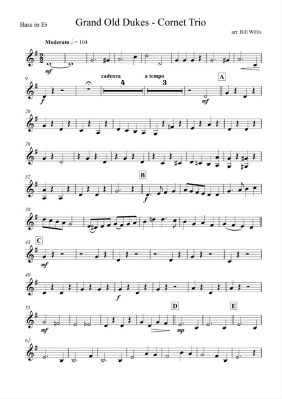 Grand Old Dukes - Cornet Trio Brass Trio scores gallery preview page 3