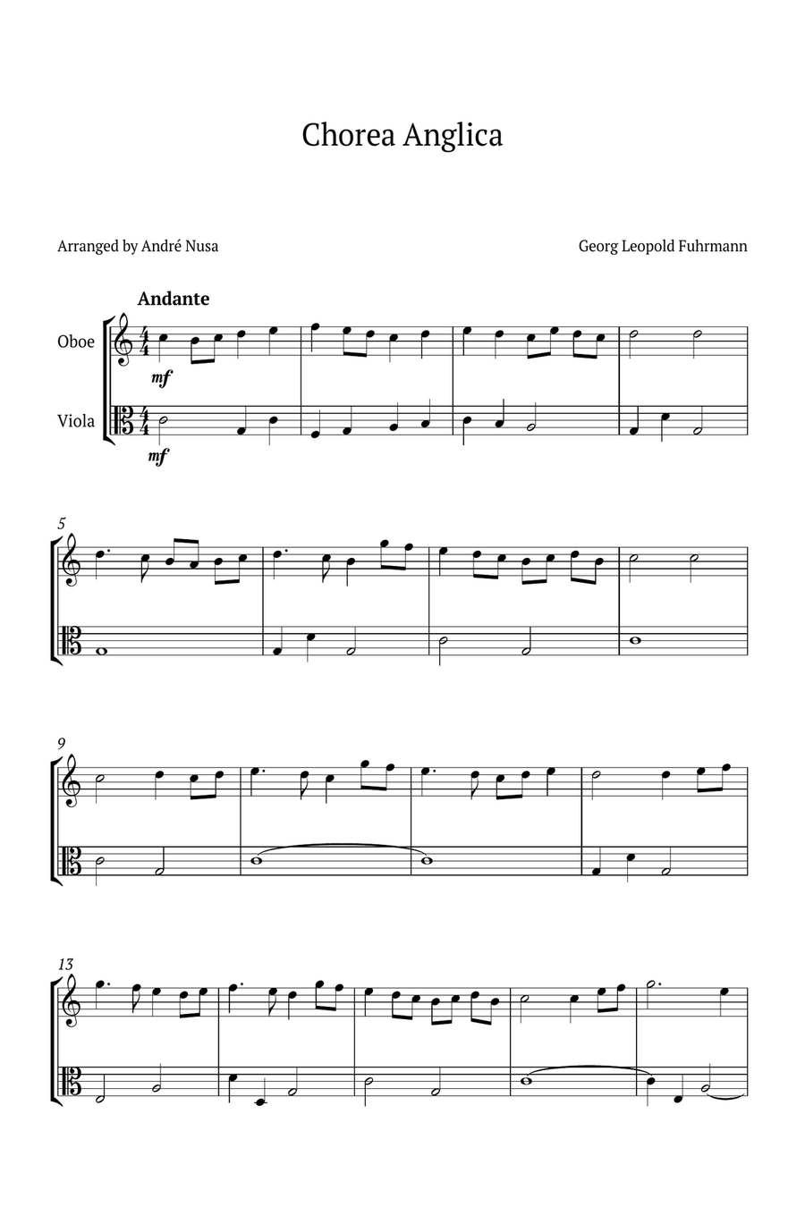 Chorea Anglica Chamber Music scores gallery preview page 1