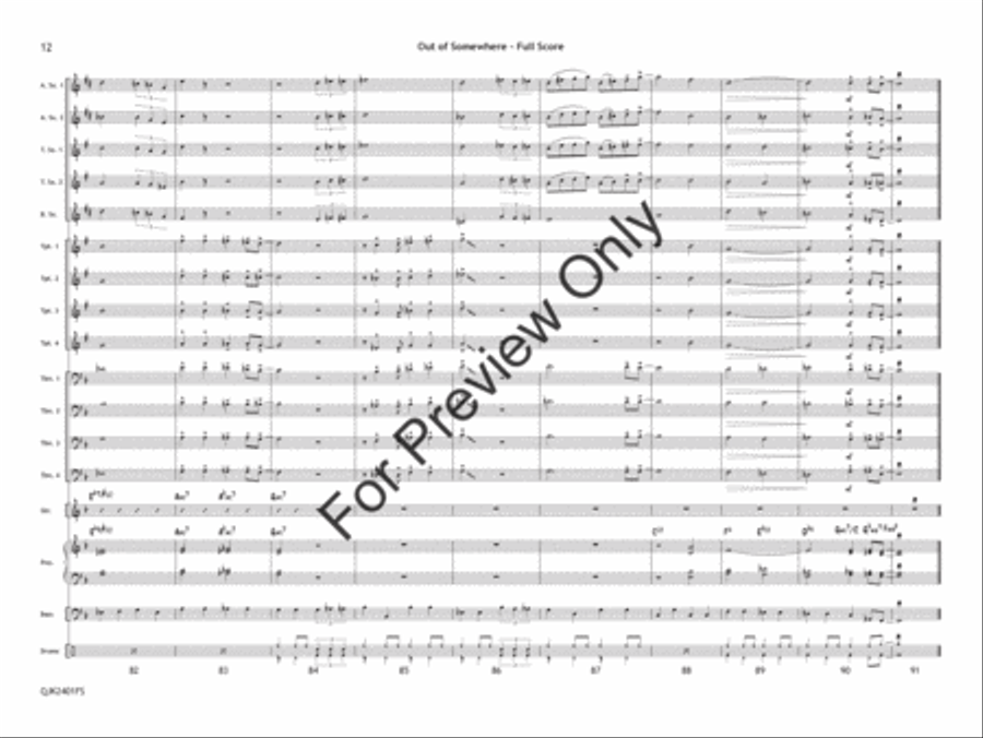 Out of Somewhere (Score) Jazz Ensemble scores gallery preview page 13