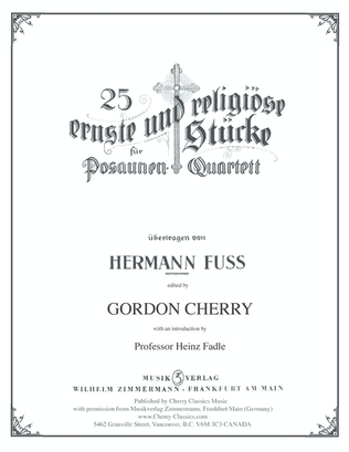 Book cover for 25 Serious & Religious Chorales for Trombone Quartet