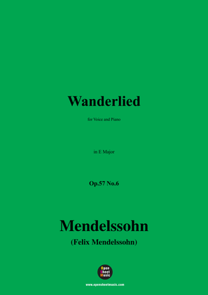 Book cover for F. Mendelssohn-Wanderlied,Op.57 No.6,in E Major