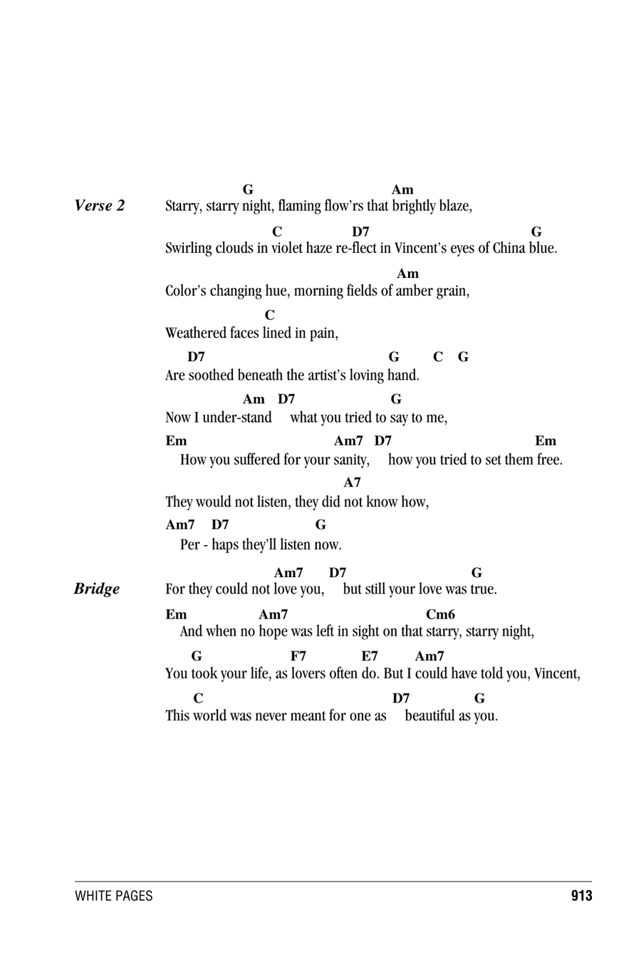 Vincent (Starry Starry Night) Acoustic Guitar scores gallery preview page 2