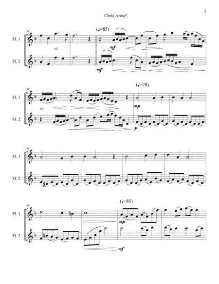 Christ Arose by Robert Lowry Flute Duet - Digital Sheet Music