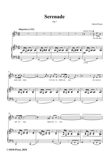 G. Pierné-Serenade(Sérénade),Op.7,in D Major