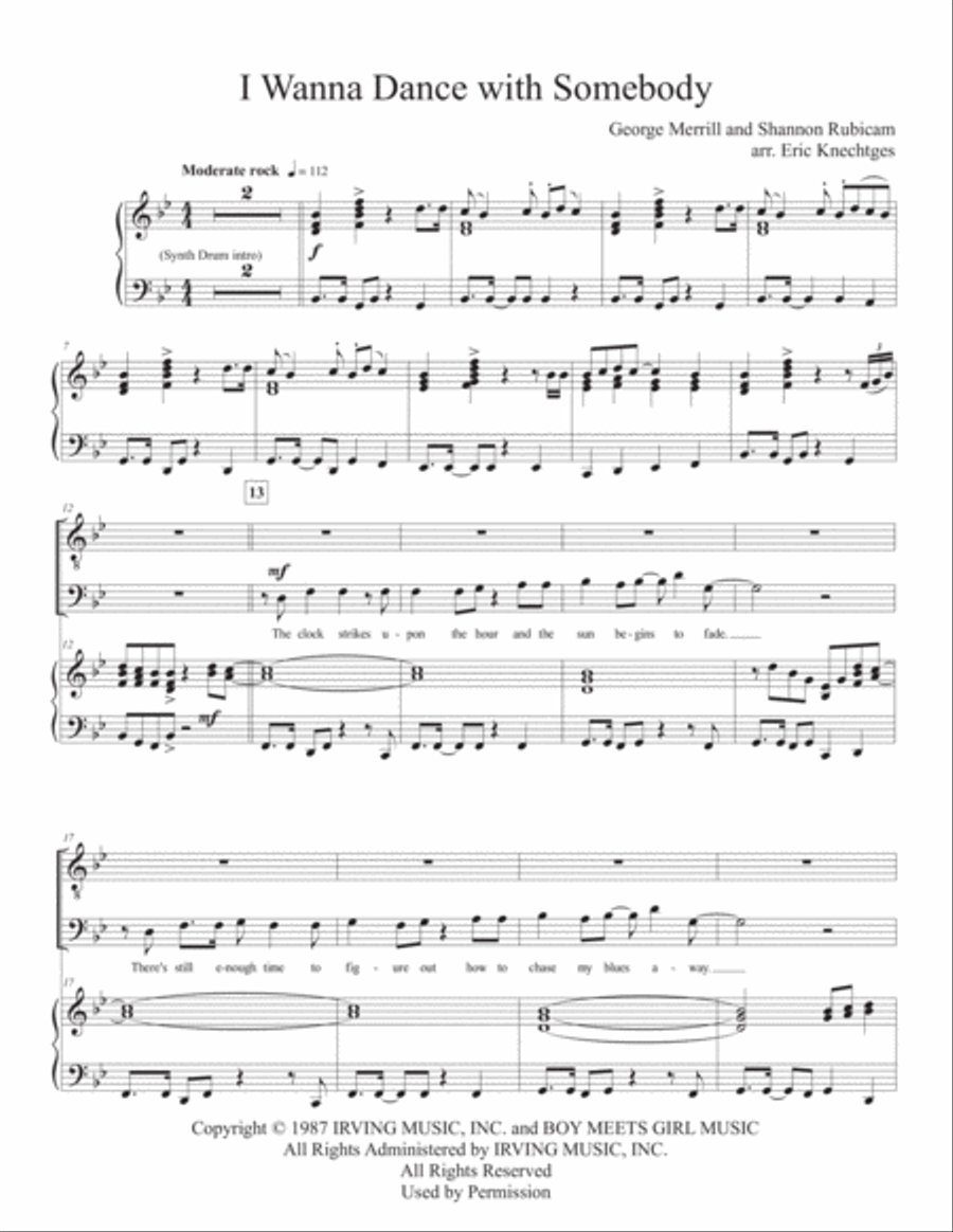I Wanna Dance With Somebody TTBB scores gallery preview page 1