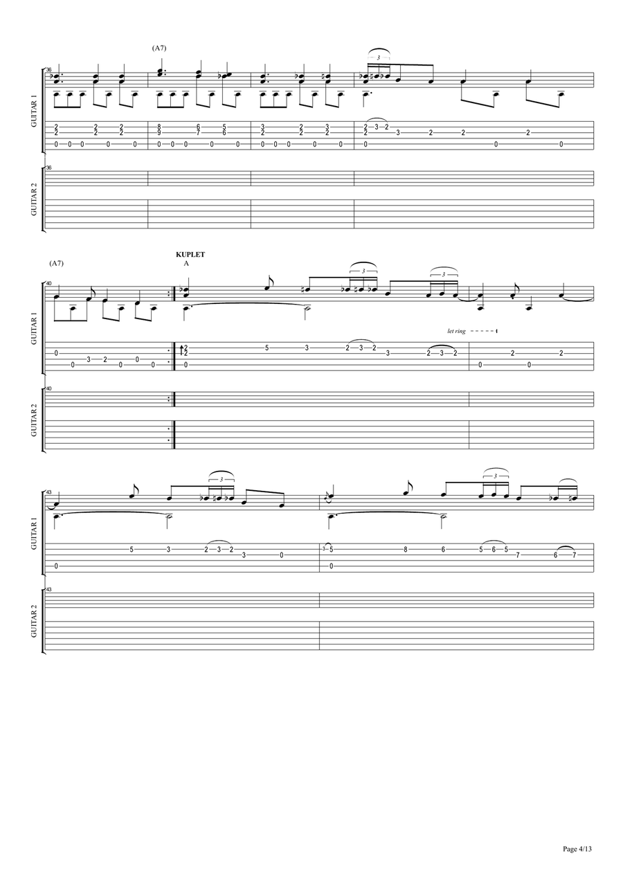 Йовано, Йованке (Кавър Класическа Китара) - Jovano, Jovanke (acoustic cover by SLAVE) Acoustic Guitar scores gallery preview page 5