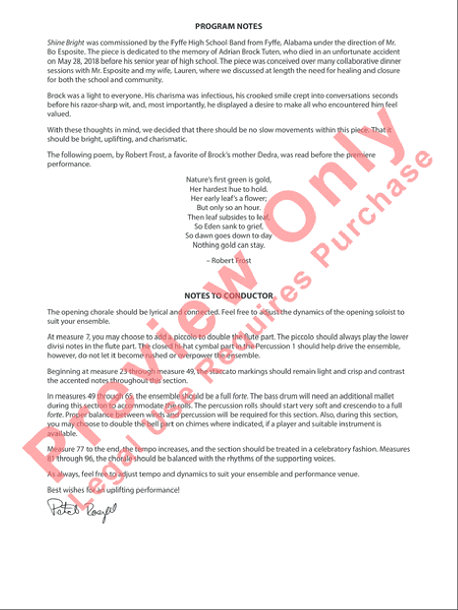 Shine Bright Concert Band scores gallery preview page 3