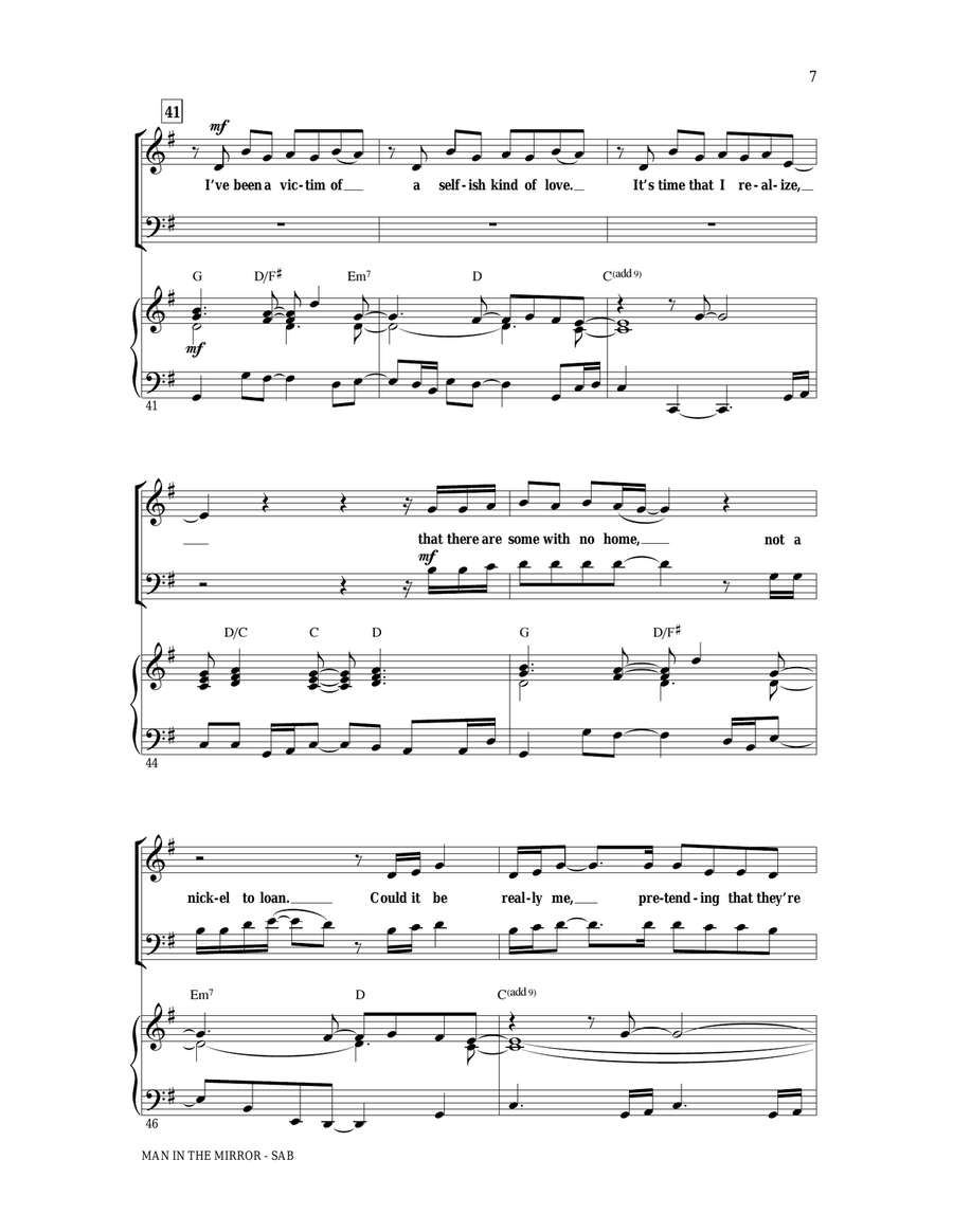 Man In The Mirror (arr. Ed Lojeski) 3-Part scores gallery preview page 6