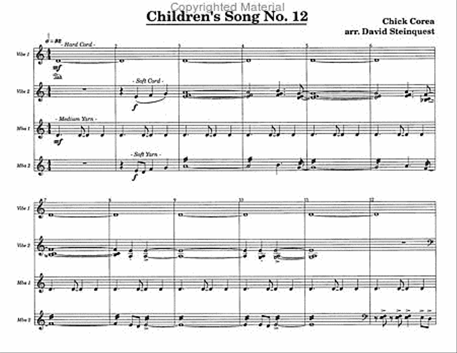 Chick Corea Children's Songs Set 2 Percussion Ensemble scores gallery preview page 2