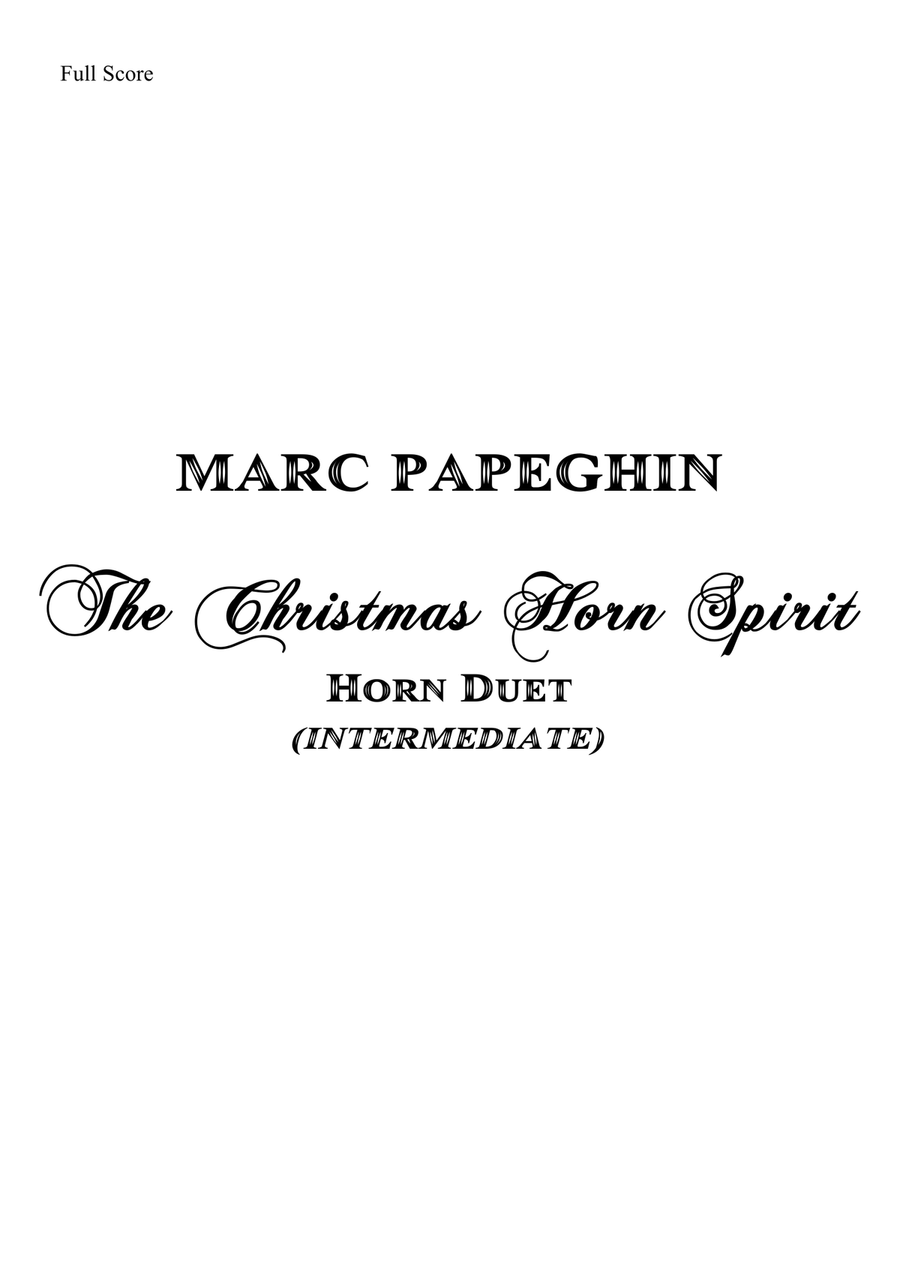 The Christmas Horn Spirit // French Horn Duet (intermediate level) Brass Duet scores gallery preview page 1